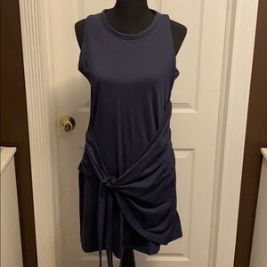 Women’s Navy Blue Faux Wrap T-Shirt Dress sz L